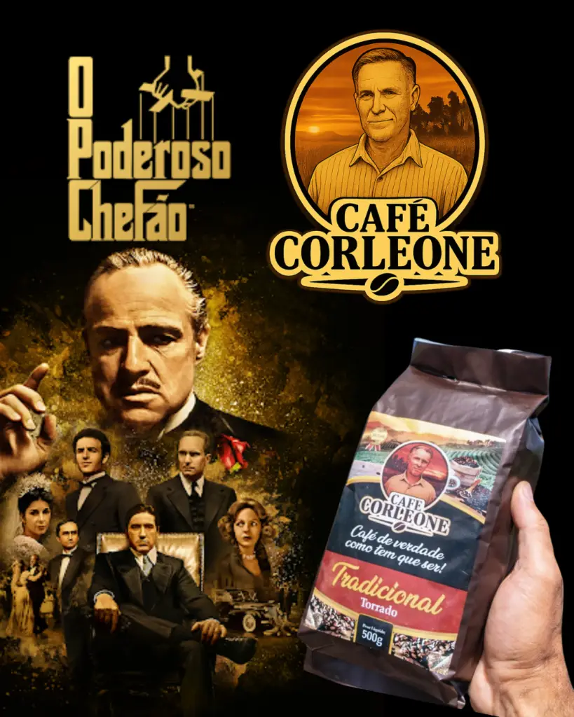 Embalagem do Café Corleone inspirada na tradição italiana e na paixão pelo café.